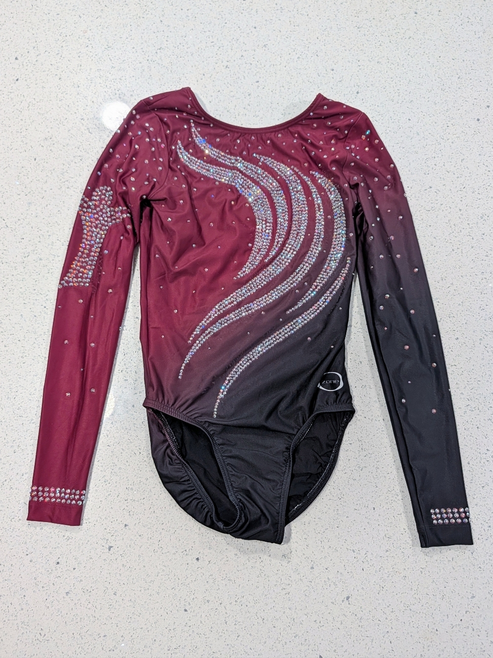 COMPETITION TEAM OZONE gymnastics Leotard DOUB LINED Medium ASU Maroon SWAROVSKI